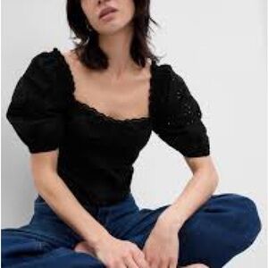 Gap | Puff Sleeve Eyelet Shirt